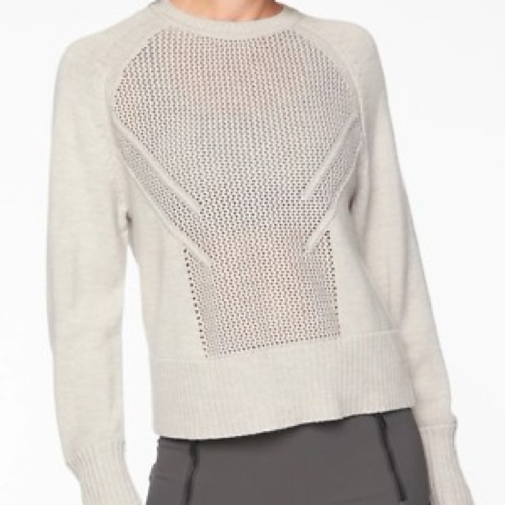 Athleta Women's Light Gray Crew Neck Sweater